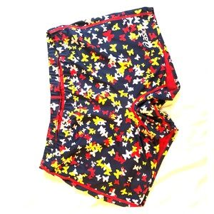 Asics multicolor ‘butterfly’ spandex shorts. M